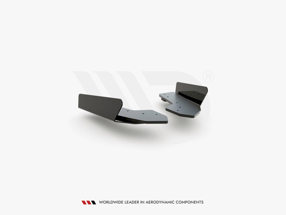 Street PRO Rear Side Splitters + Flaps Audi RS3 8V Sportback - Black-Red + Gloss Flaps - 4 