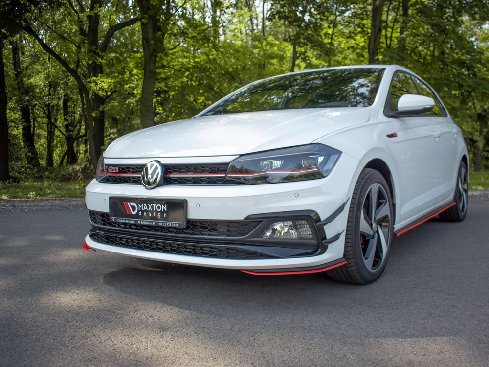 Front Splitter V.5 VW Polo Mk6 GTI - Carbon Look - 3 