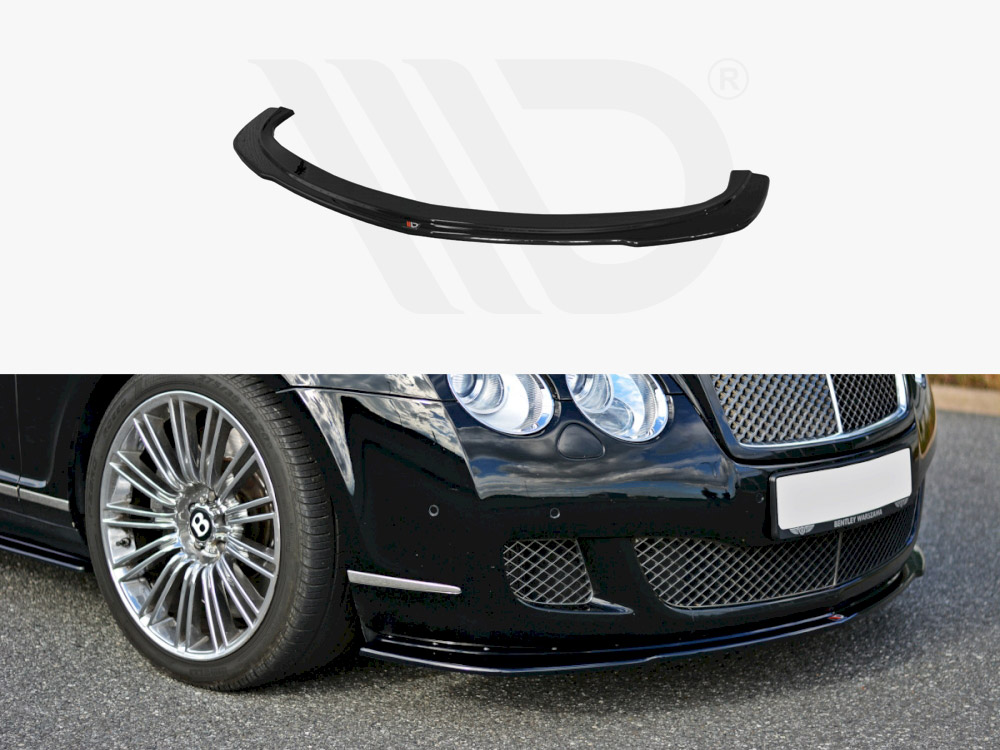 Bentley Designs Front Diffuser Splitter Maxton Design Gloss Black ABS for Bentley Continental GT 