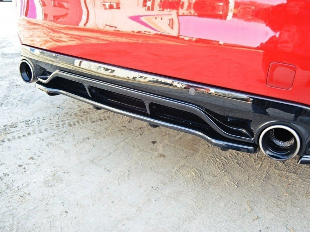 Central Rear Splitter (Vertical Bars) Peugeot 308 II GTI - Textured - 3 