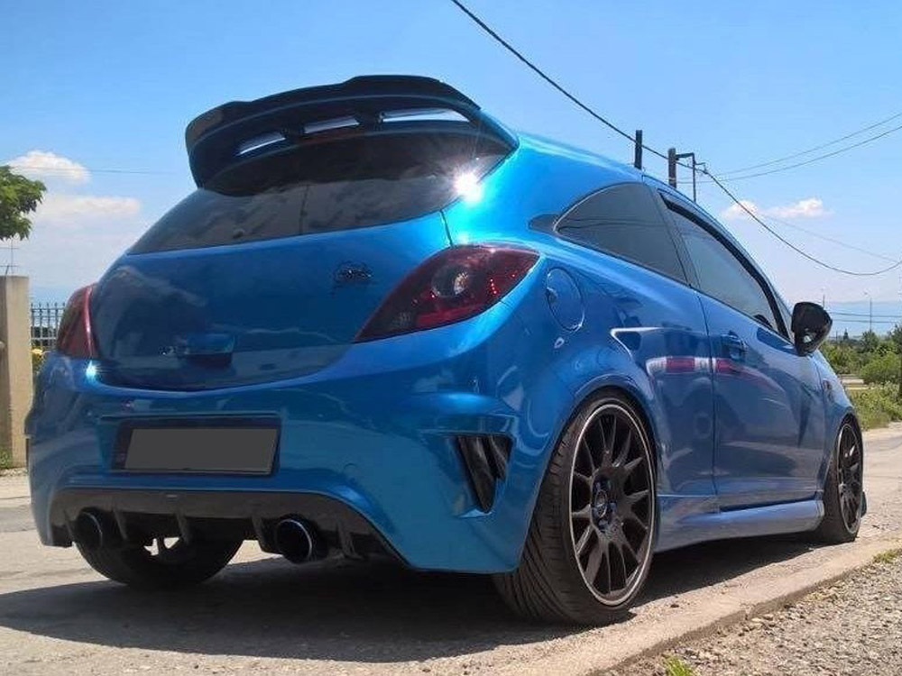 Maxton Design Gloss Black Rear Spoiler Wing Extension For Vauxhall Opel Corsa D VXR