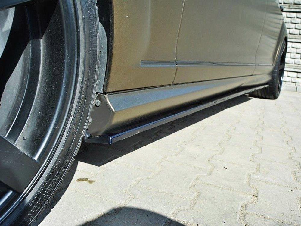 Side Skirts Diffusers Mercedes S-class W221 AMG LWB - Carbon Look - 2 