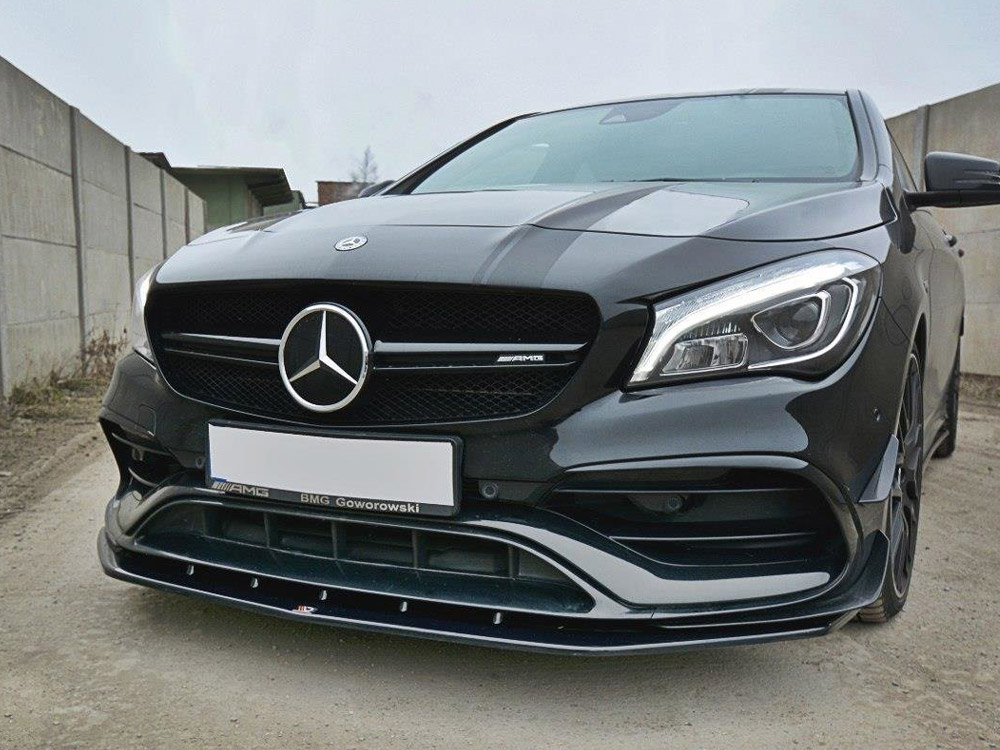 Front Splitter V.1 Mercedes CLA 45 AMG C117 (Facelift) (2017-UP) - Textured - 2 