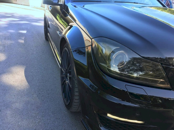 Side Skirts Diffusers Mercedes-Benz C63 AMG Sedan / Estate W204 / S204 Facelift - Textured
