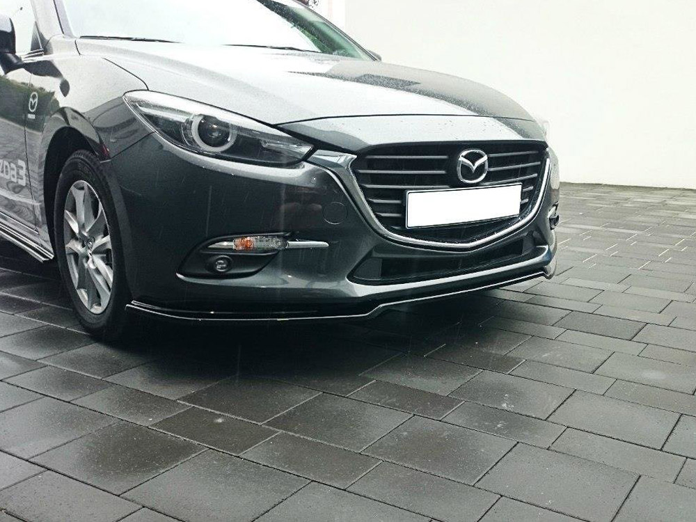 Front Splitter V.1 Mazda 3 Mk3 Facelift - Carbon Look - 2 