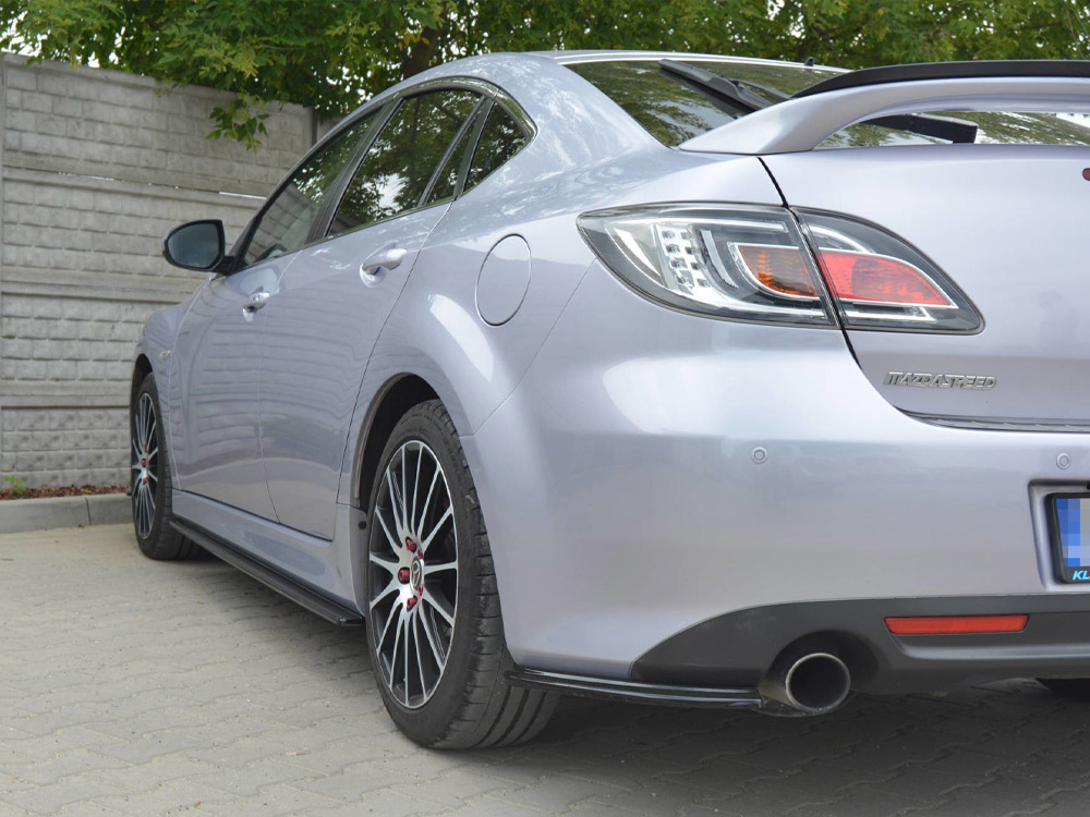 Rear Side Splitters  Mazda 6 MK2 Sport Hatch (Gh-series) Pre-facelift (2008-2010) - Textured - 4 