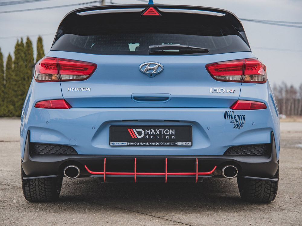 Street PRO Rear Diffuser V.2 Hyundai I30 N Mk3 Hatchback - Black-Red - 4 