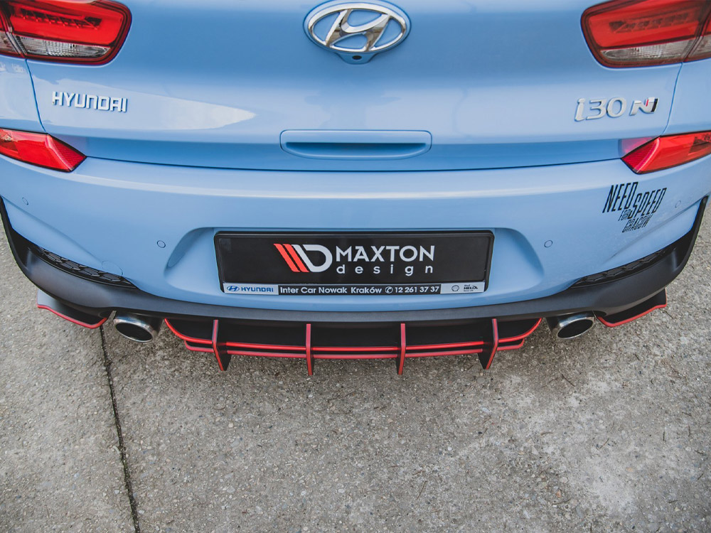 Street PRO Rear Diffuser V.2 Hyundai I30 N Mk3 Hatchback - Black-Red - 5 