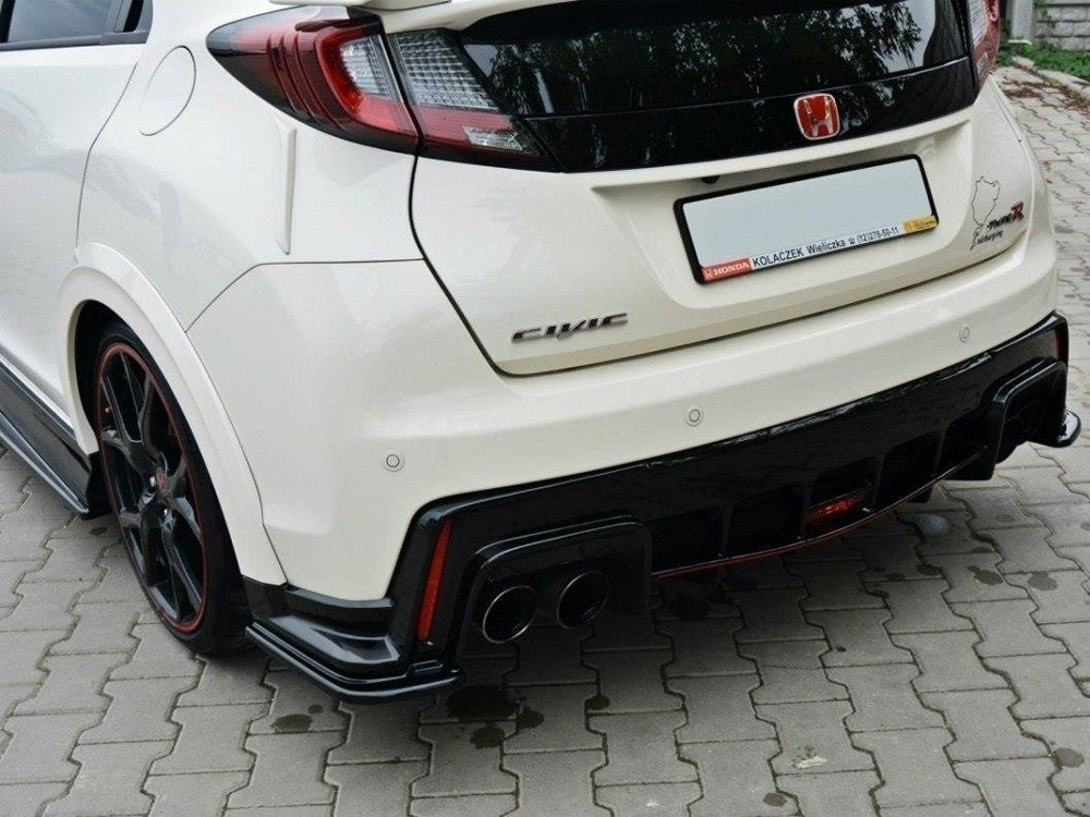 Rear Side Splitters Honda Civic IX Type R (2015-2017) - Carbon Look - 4 