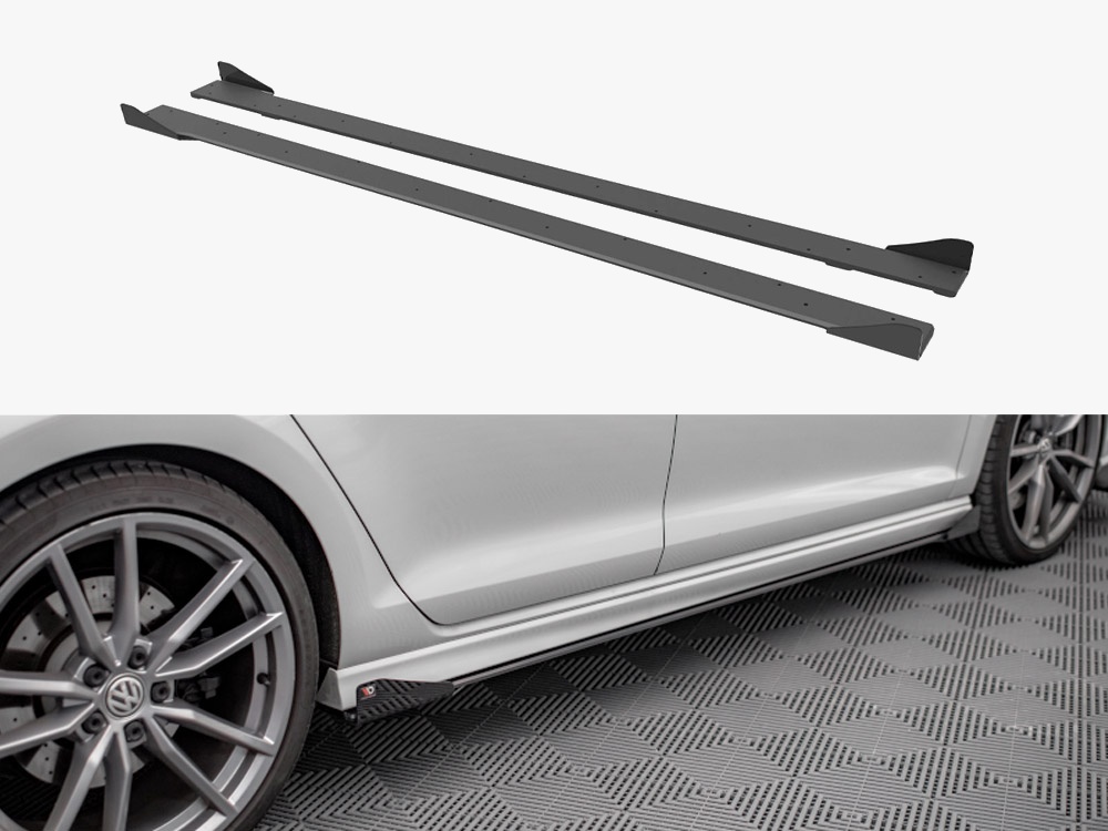 Street PRO Side Skirts Diffusers + Flaps VW Golf R Mk7 - 1 