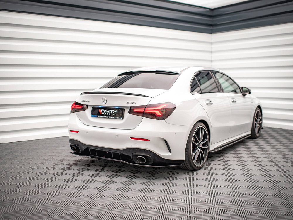 Rear Splitter (Vertical Bars) V.1 Mercedes A 35 AMG Sedan V177 - Textured - 2 