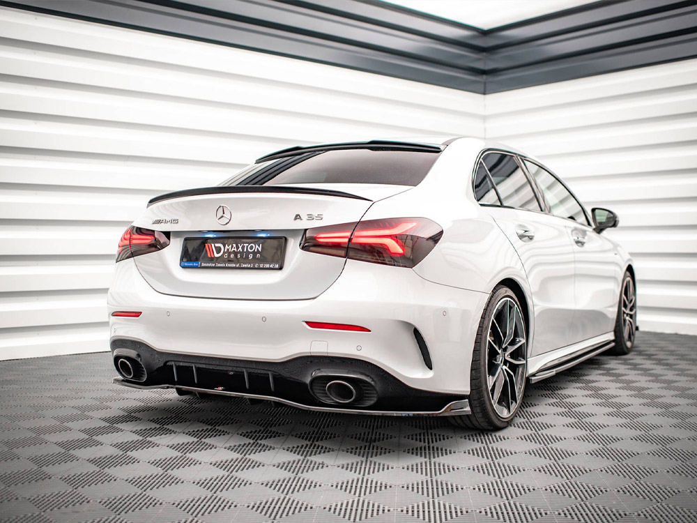 Rear Splitter (Vertical Bars) V.2 Mercedes A 35 AMG Sedan V177 - Textured - 2 