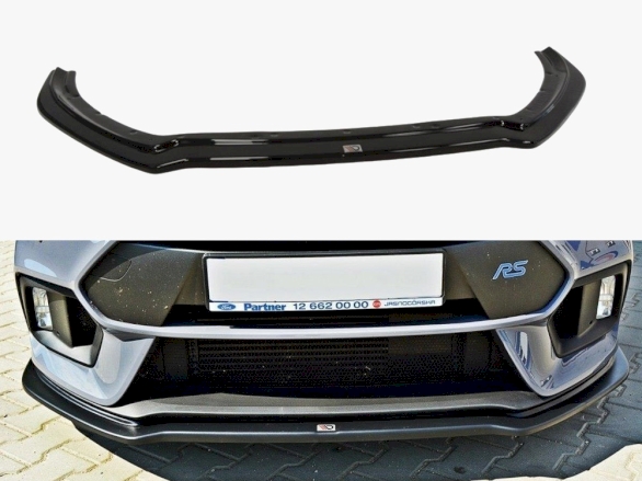thumbnail interactive-video image 1 of Maxton Design Front Diffuser Splitter V2 – Gloss Black ABS For Ford Focus Mk3 ST Pre-facelift 1 of 4