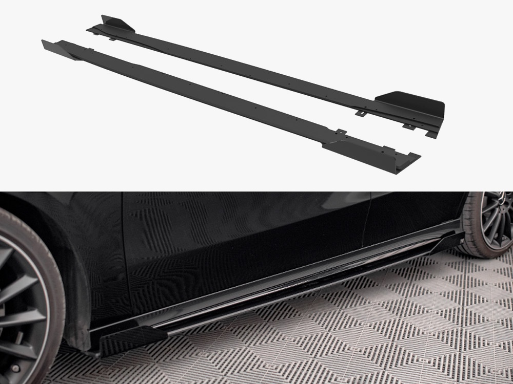 Street PRO Side Skirts Diffusers + Flaps Mercedes A35 AMG / AMG-Line Aero Pack W177 - 1 