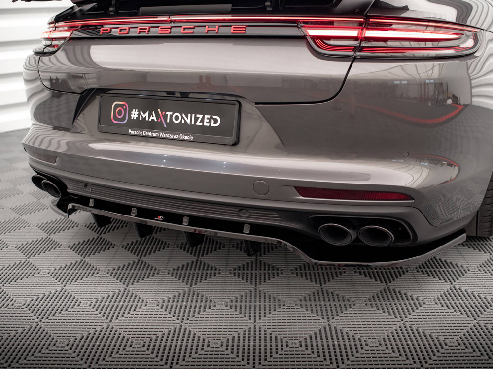 Rear Splitter (Vertical Bars) Porsche Panamera Turbo S E-Hybrid / Panamera E-Hybrid / Panamera 4S 971 - 3 