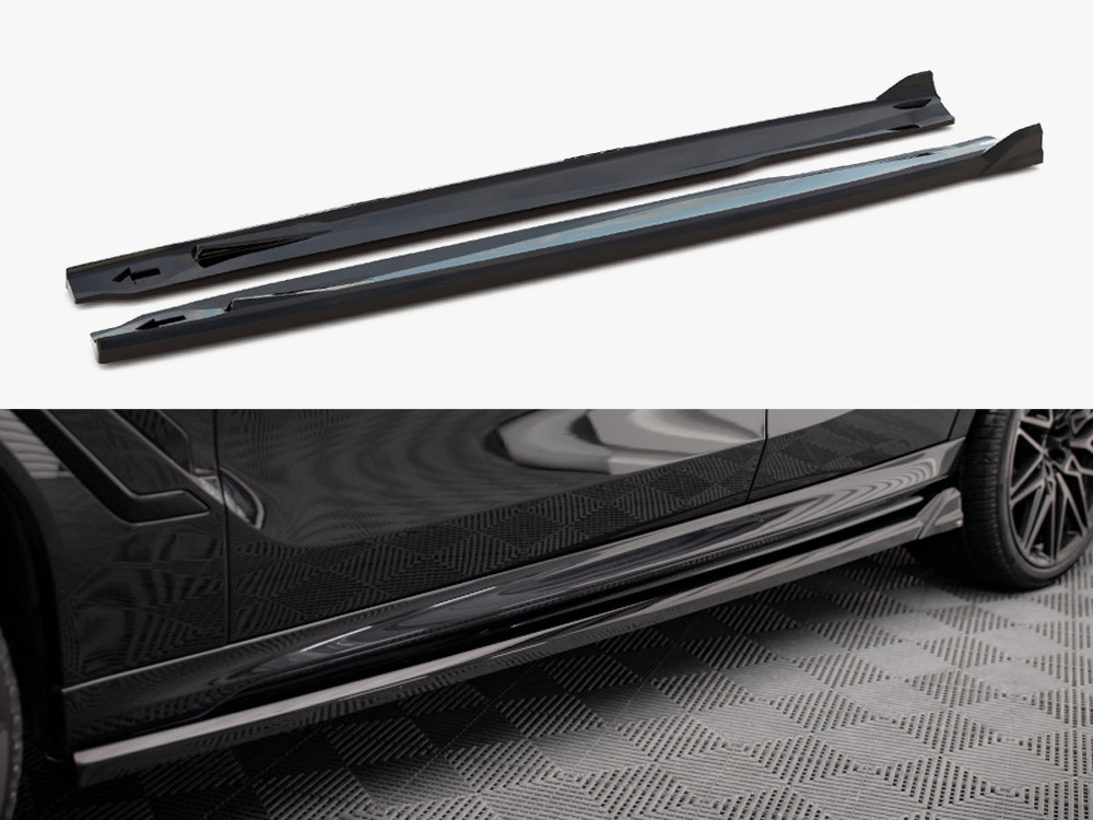 96" X 6" Universal Flat Bottom Line Side Skirts W/ Fin Diffuser & Hardware For Chevy & Most Cars