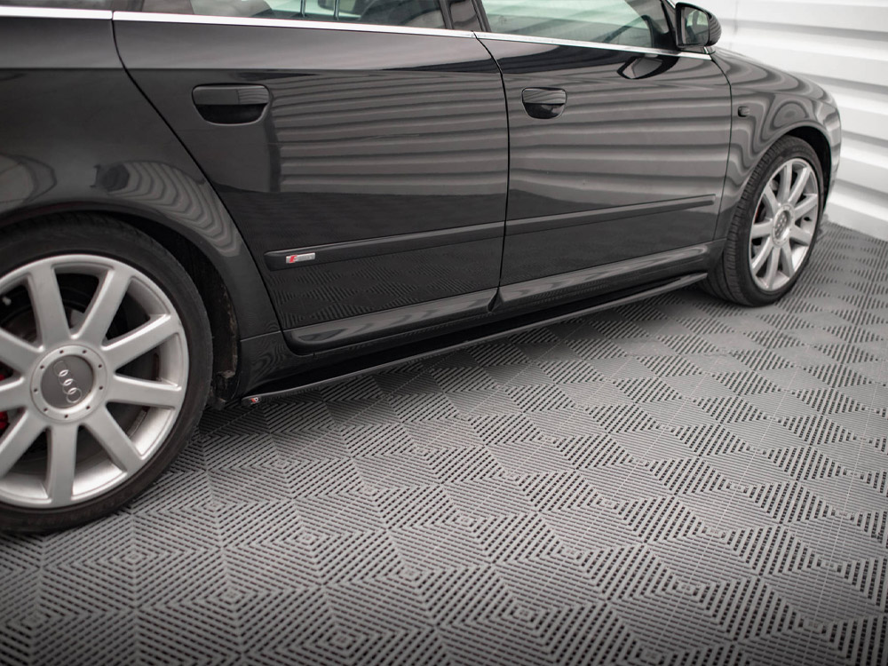 Maxton Design Gloss Black ABS Side Skirt Diffusers – For Audi S4 B6 / A4 B7 – AU-S4-B6-SD1G