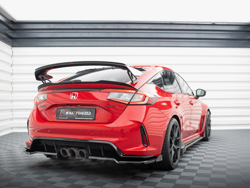 Central Rear Splitter (Vertical Bars) V.1 + Flaps Honda Civic Type-R Mk 11 - 2 