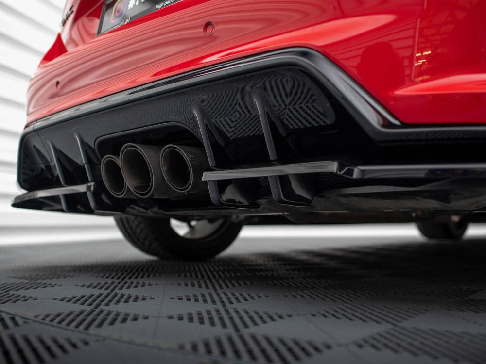 Central Rear Splitter (Vertical Bars) V.1 + Flaps Honda Civic Type-R Mk 11 - 3 