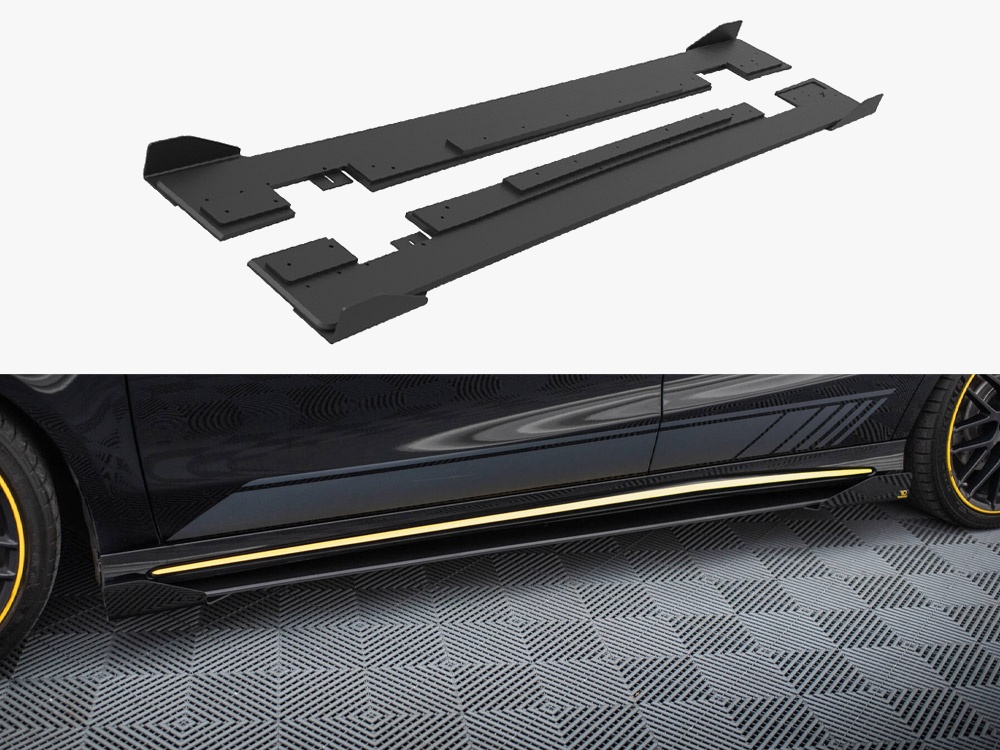Street PRO Side Skirts Diffusers + Flaps Mercedes-AMG CLA 45 C117 Facelift - 1 