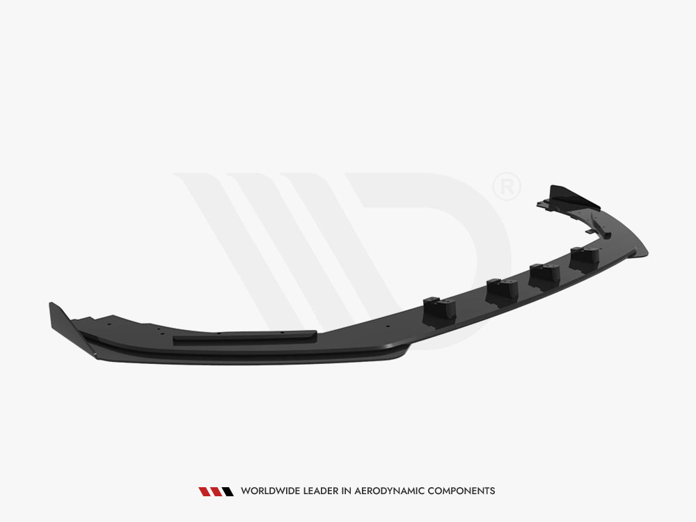 Street PRO Front Splitter V.1 + Flaps Audi RS3 Sedan 8V Facelift - Black-Red + Gloss Flaps - 7 