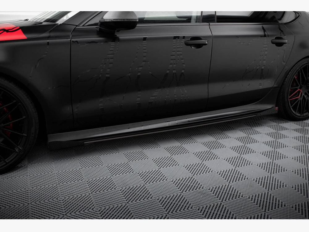 Street PRO Side Skirts Diffusers + Flaps Audi A7 RS7 Look C7 - 3 