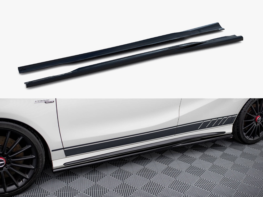 Gloss Black Rear Bumper Canards / Flicks For Mercedes A-Class W176 A180 AMG (Pair) - Aftermarket Styling