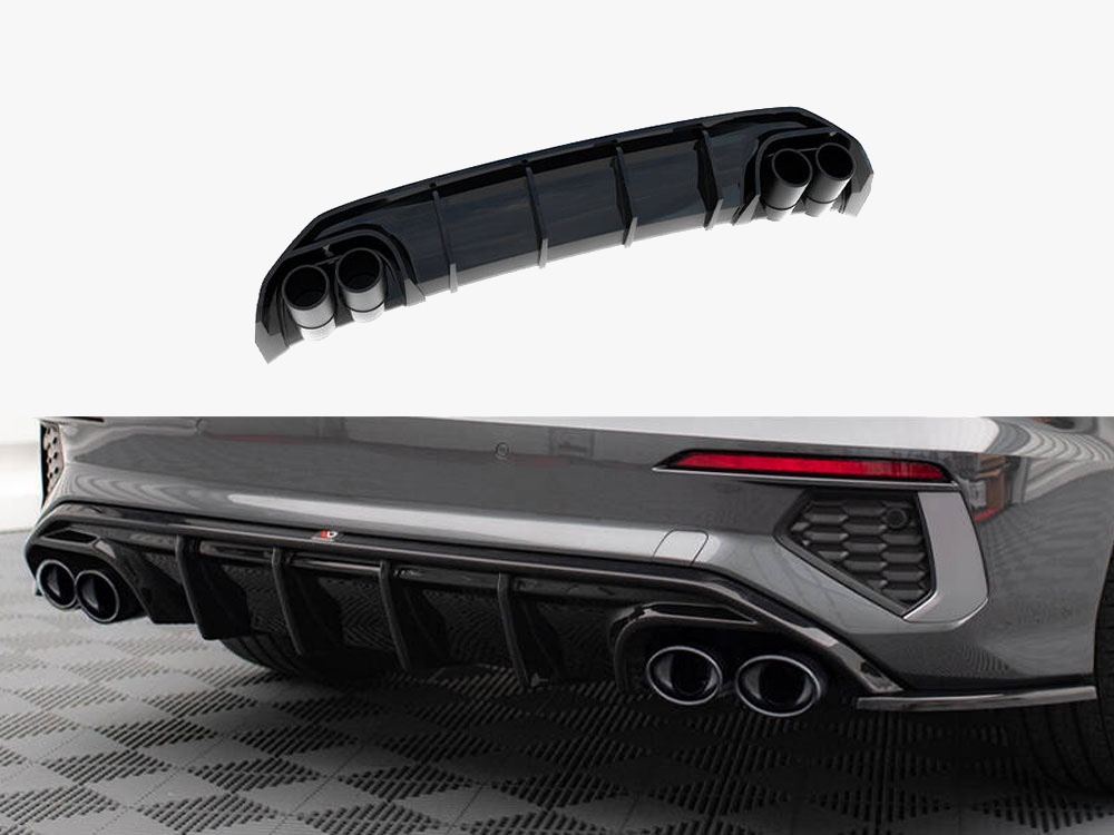 Rear Valance + Exhaust Ends Imitation Audi A3 S-Line Sedan 8Y - 1 