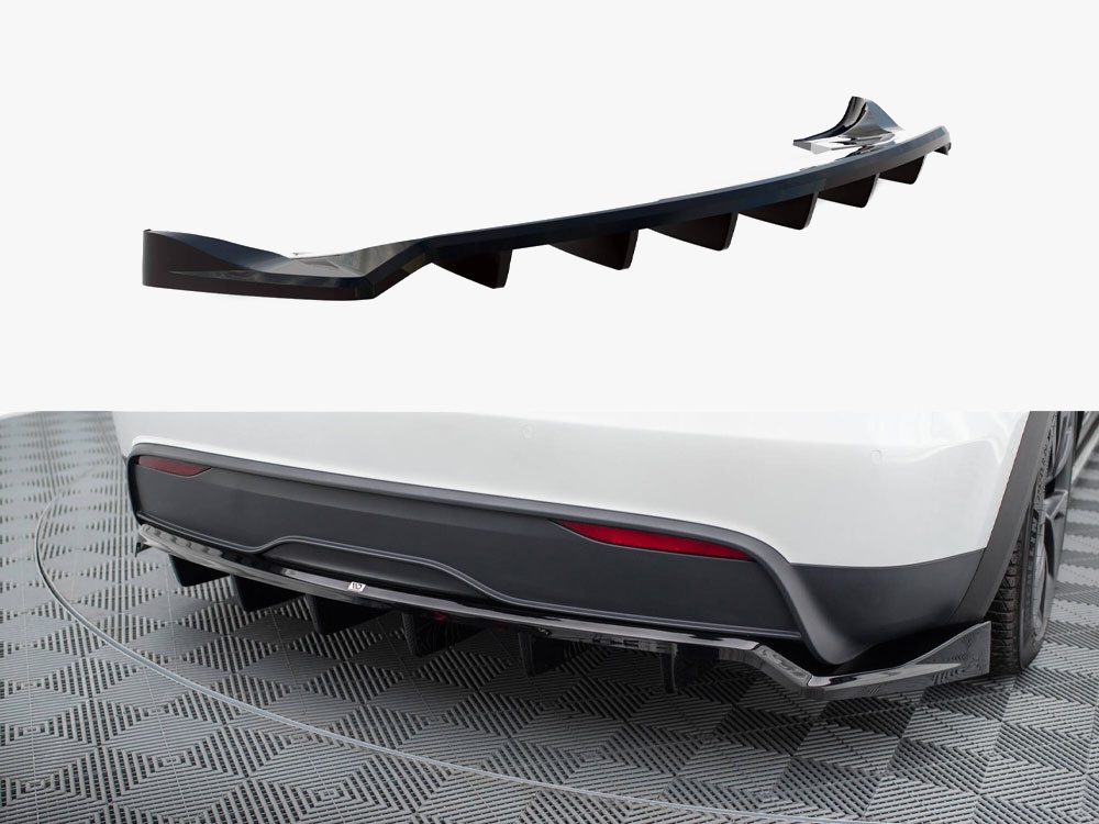 Rear Splitter (Vertical Bars) Tesla Model X Mk1 Facelift - 1 