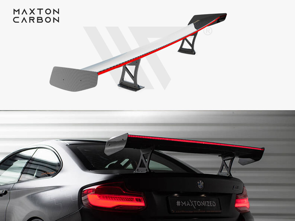 Carbon Spoiler With Internal Brackets Uprights + LED BMW M2 F87 - 1 