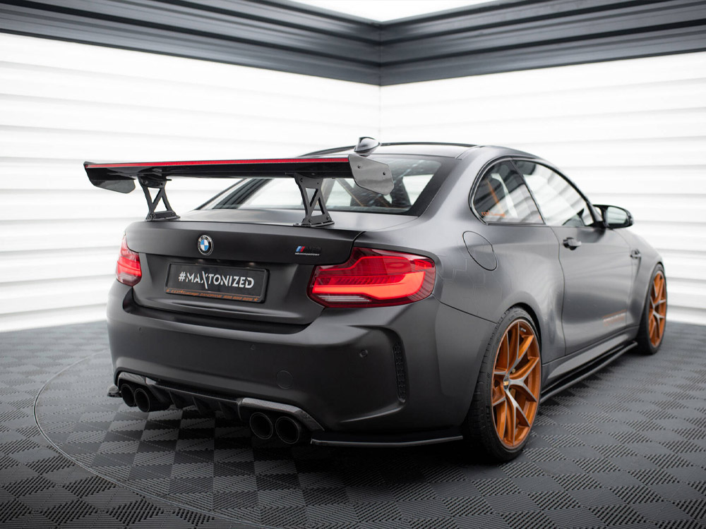 Carbon Spoiler With Internal Brackets Uprights + LED BMW M2 F87 - 3 