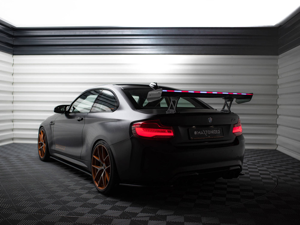 Carbon Spoiler With Internal Brackets Uprights + LED BMW M2 F87 - 14 