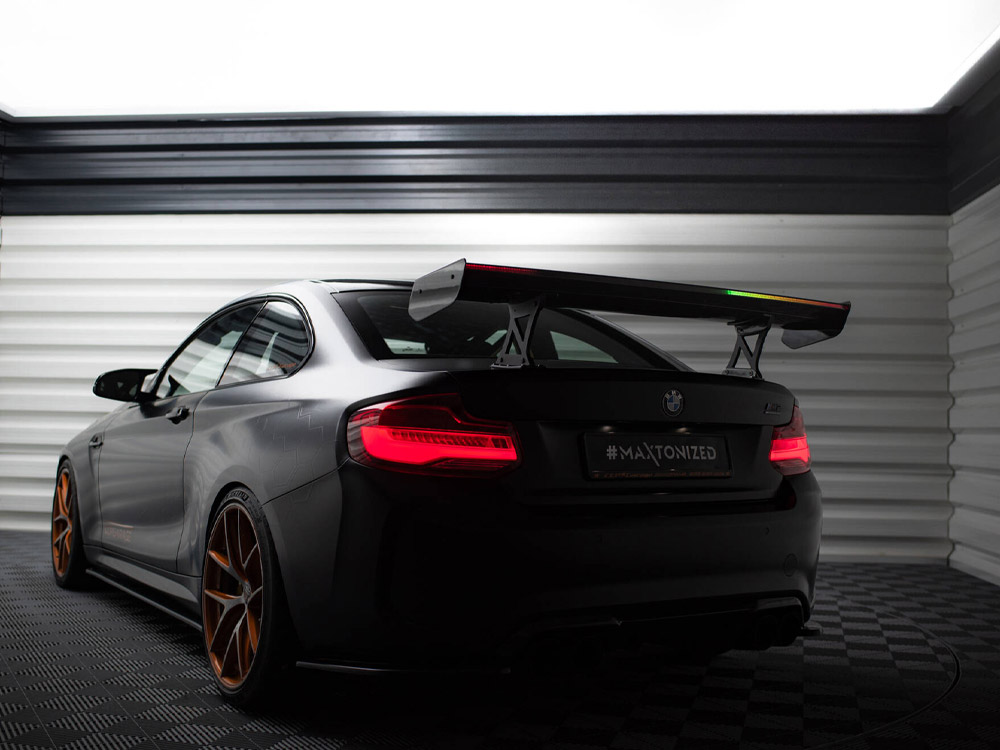 Carbon Spoiler With Internal Brackets Uprights + LED BMW M2 F87 - 15 