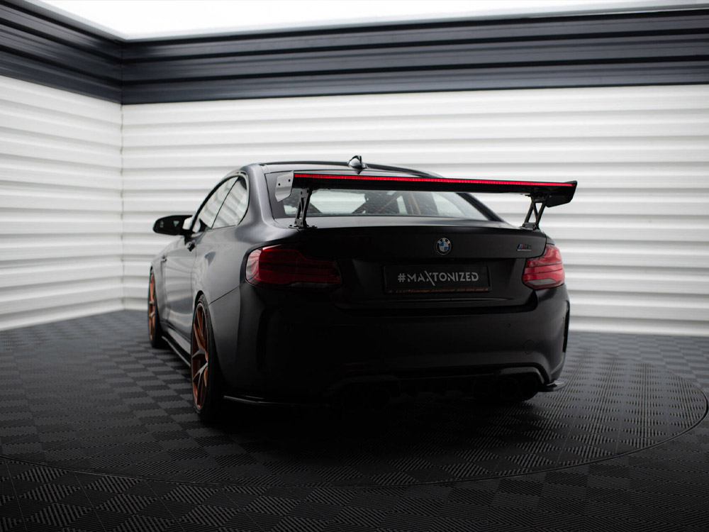 Carbon Spoiler With External Brackets Uprights + LED BMW M2 F87 - 2 