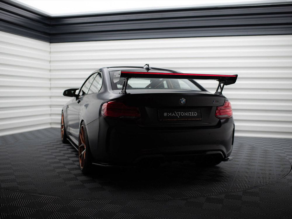 Carbon Spoiler With External Brackets Uprights + LED BMW M2 F87 - 2 