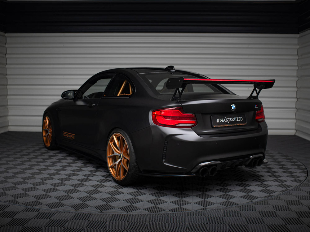 Carbon Spoiler With External Brackets Uprights + LED BMW M2 F87 - 10 