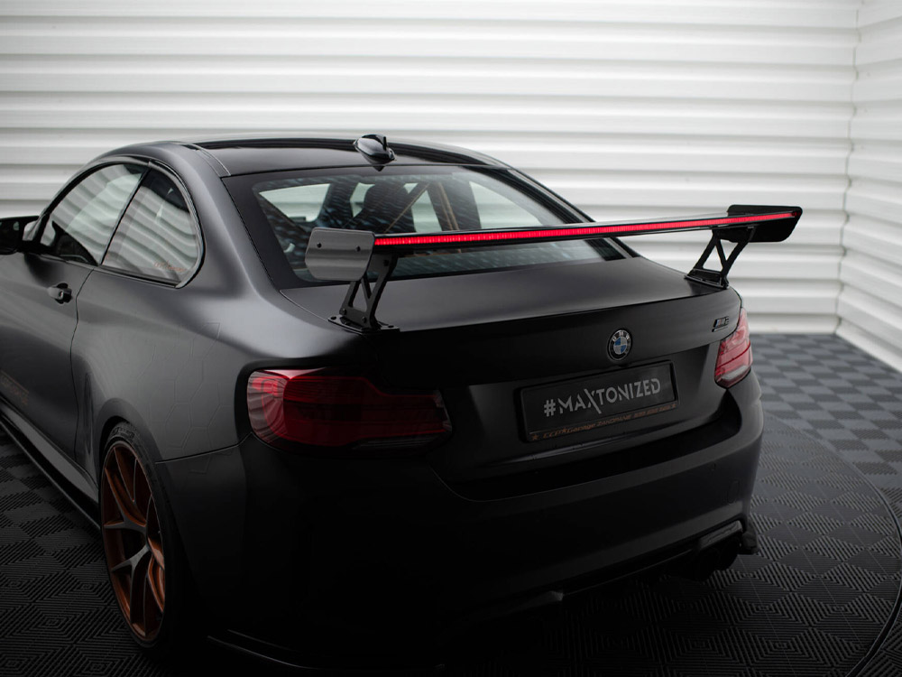 Carbon Spoiler With External Brackets Uprights + LED BMW M2 F87 - 12 