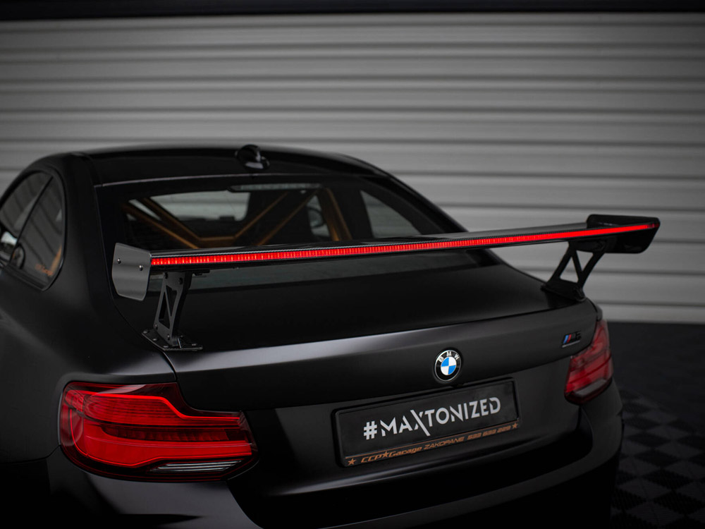Carbon Spoiler With External Brackets Uprights + LED BMW M2 F87 - 14 