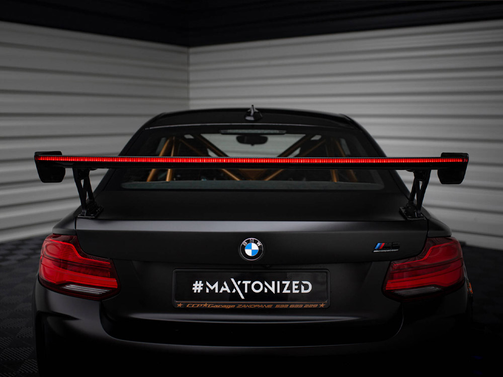 Carbon Spoiler With External Brackets Uprights + LED BMW M2 F87 - 15 