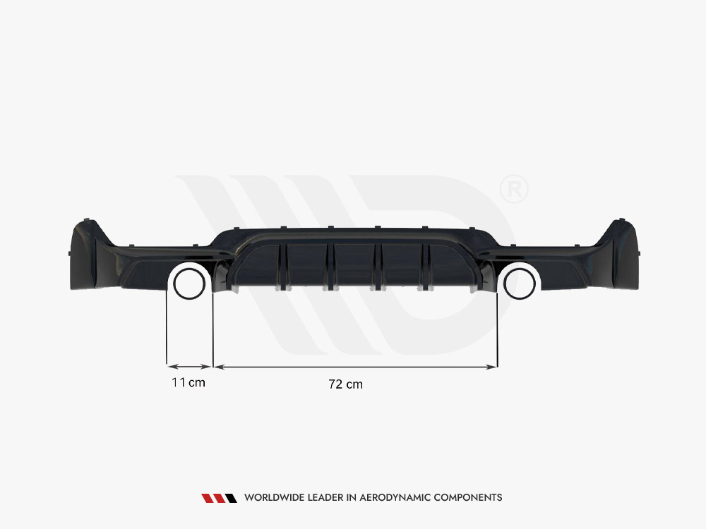 Rear Valance BMW 4 Coupe / Gran Coupe / Cabrio M-Pack F32 / F36 / F33 (Version with single exhausts on both sides) - 7 