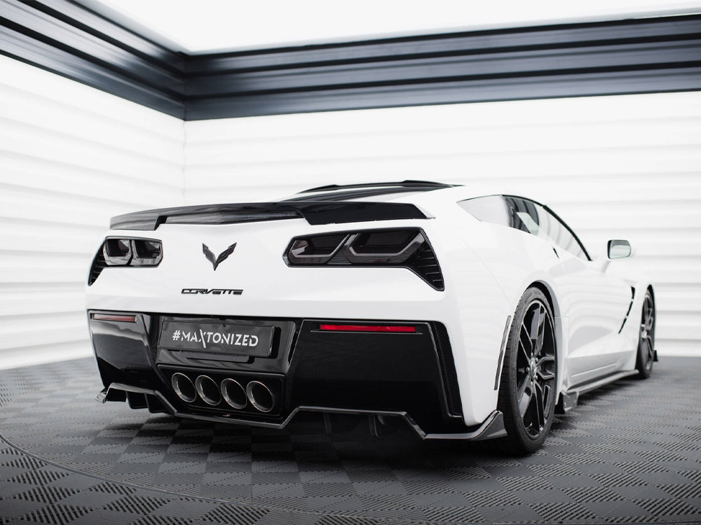 Central Rear Splitter (Vertical Bars) + Rear Side Splitters Chevrolet Corvette C7 - 2 