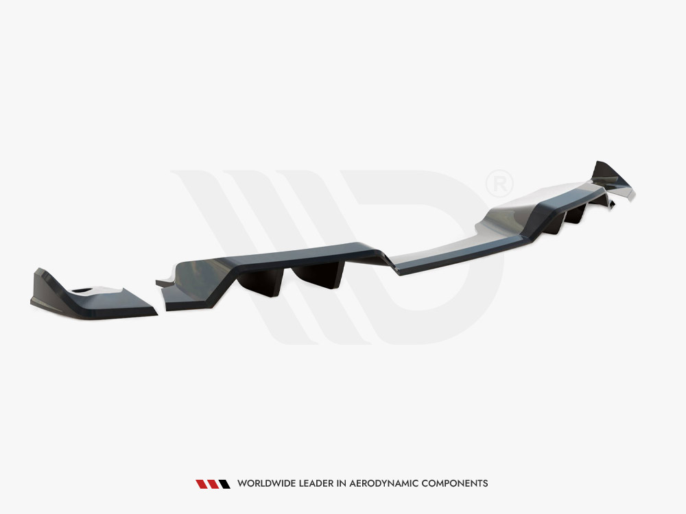 Central Rear Splitter (Vertical Bars) + Rear Side Splitters Chevrolet Corvette C7 - 9 
