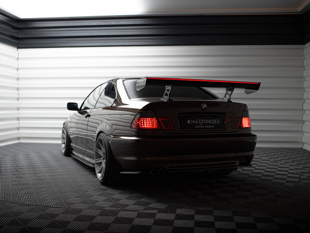 Carbon Spoiler With Internal Brackets Uprights + LED BMW 3 Coupe E46 - 3 