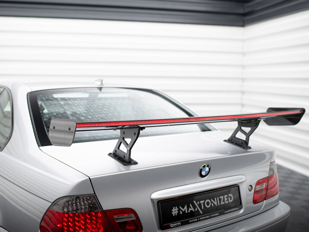 Carbon Spoiler With Internal Brackets Uprights + LED BMW 3 Coupe E46 - 9 