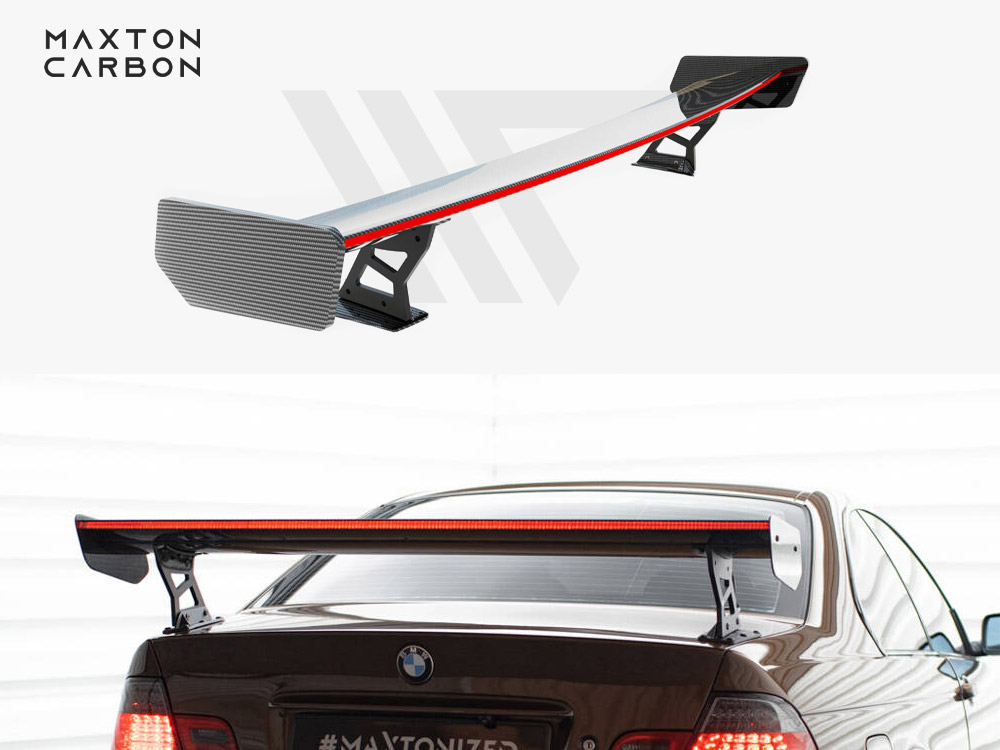 Carbon Spoiler With External Brackets Uprights + LED BMW 3 Coupe E46 - 1 