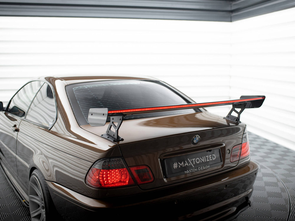 Carbon Spoiler With External Brackets Uprights + LED BMW 3 Coupe E46 - 12 