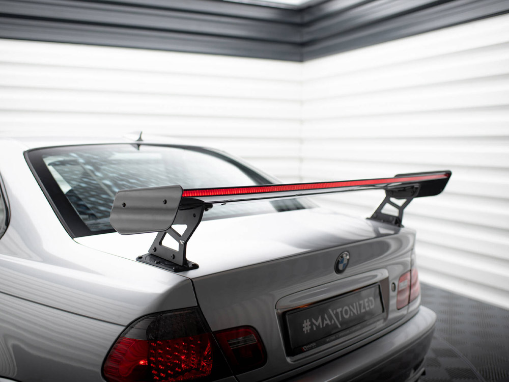 Carbon Spoiler With External Brackets Uprights + LED BMW 3 Coupe E46 - 13 