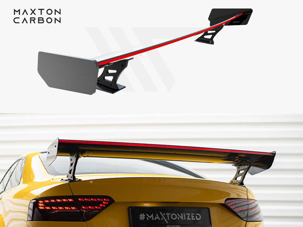 Carbon Spoiler With External Brackets Uprights + LED Audi A5 Coupe 8T - 1 