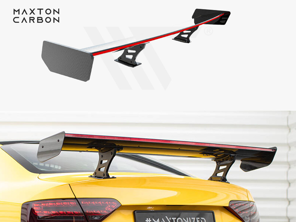 Carbon Spoiler With Internal Brackets Uprights + LED Audi A5 Coupe 8T - 1 