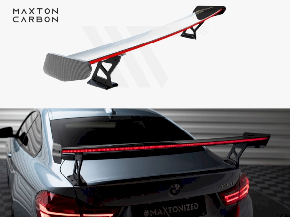 Carbon Spoiler With External Brackets Uprights + LED BMW M4 F82 / 4 F32 / 4 F32 M-Pack Coupe